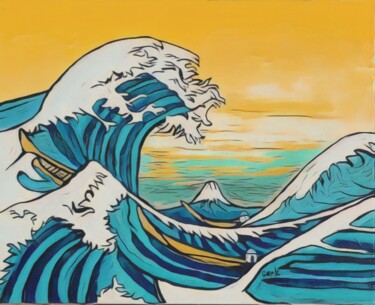 Arts numériques intitulée "Wave wars version d…" par Cenk Ozturk, Œuvre d'art originale, Travail numérique 2D