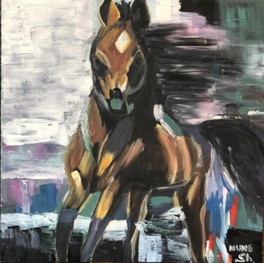 Schilderij getiteld "Horse number 3" door Nune Shakhparonyan, Origineel Kunstwerk, Olie