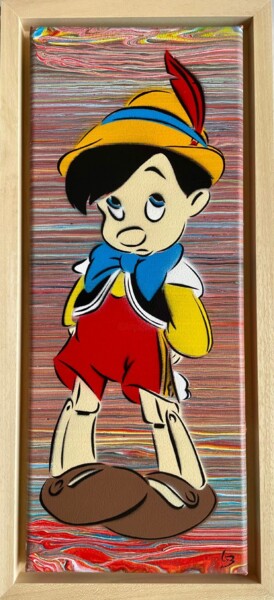 Pittura intitolato "Pinocchio" da Lyse Blanchard, Opera d'arte originale, Acrilico Montato su Telaio per barella in legno