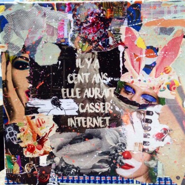 Collages intitulée "IL Y A" par Centlad Colle Girl, Œuvre d'art originale, Papier