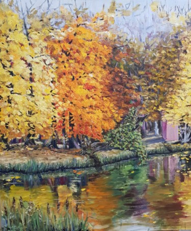 Картина под названием "Осень в Архангельск…" - Регина Граубергер, Подлинное произведение искусства, Масло