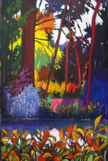 Painting titled "Le parc de Cocteau" by Cerdà, Original Artwork