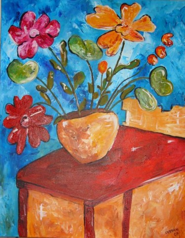Painting titled "le printemps" by Cerdan, Original Artwork