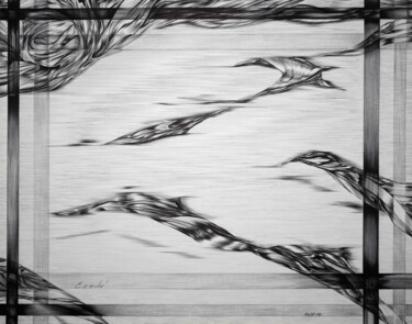 Рисунок под названием "Flight" - Cerde, Подлинное произведение искусства, Шариковая ручка
