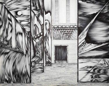 Tekening getiteld "The Last Corridor" door Cerde, Origineel Kunstwerk, Balpen