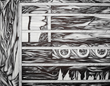 Рисунок под названием "The Procession" - Cerde, Подлинное произведение искусства, Шариковая ручка