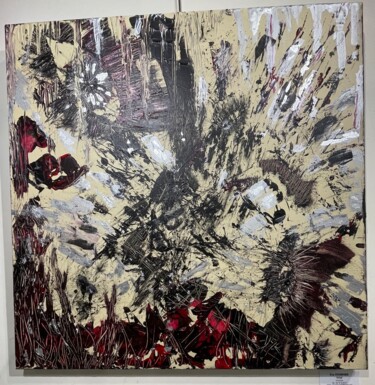 Malarstwo zatytułowany „flamme” autorstwa Cerise Brg, Oryginalna praca, Akryl Zamontowany na Drewniana rama noszy