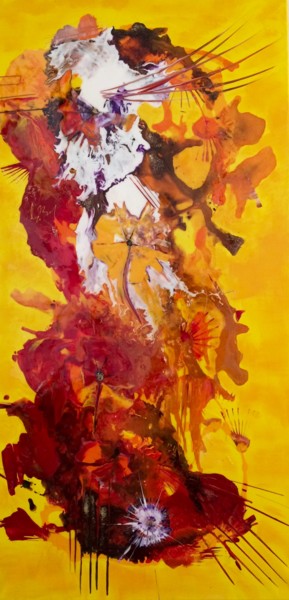 Peinture intitulée "Éclats de fleurs 2" par Cerise, Œuvre d'art originale, Acrylique