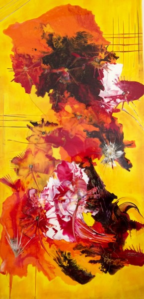 Peinture intitulée "Éclats de fleurs 3" par Cerise, Œuvre d'art originale, Acrylique