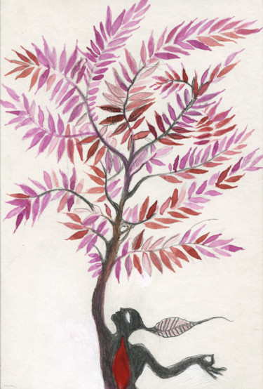 Disegno intitolato "Tree of Life" da Maria Cristina Cerminara, Opera d'arte originale, Acquarello