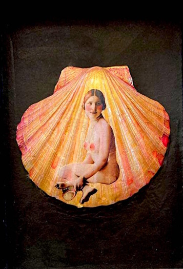 Disegno intitolato "The birth of Venus" da Maria Cristina Cerminara, Opera d'arte originale, Acquarello Montato su Cartone