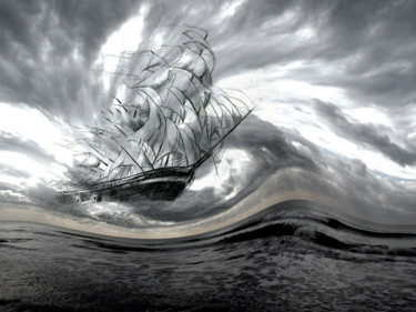 Arte digitale intitolato "The ship of dreams" da Maria Cristina Cerminara, Opera d'arte originale, Pittura digitale