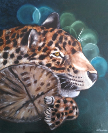 Painting titled "tigre-2017" by Annick Cernesse, Original Artwork