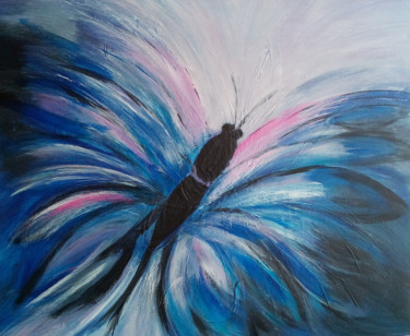 Pintura titulada "le-papillon" por Annick Cernesse, Obra de arte original