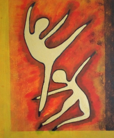 Painting titled "les danseurs" by Annick Cernesse, Original Artwork, Acrylic