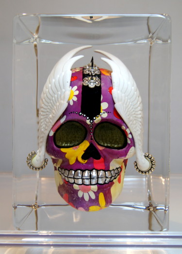 Sculpture intitulée "Série "Crânes" 04" par Cervantes, Œuvre d'art originale