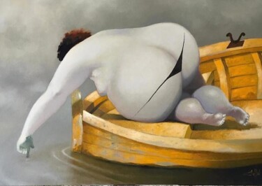 Pintura titulada "naufragio" por Cesar Ayllón, Obra de arte original