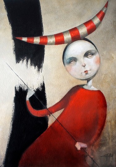 Painting titled "Ruptura" by Cesar Ayllón, Original Artwork