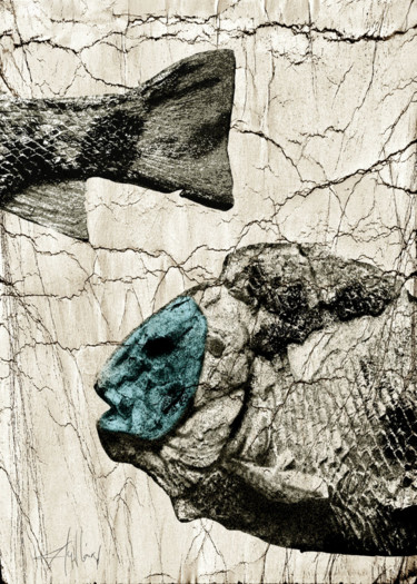Pintura titulada "fósil" por Cesar Ayllón, Obra de arte original