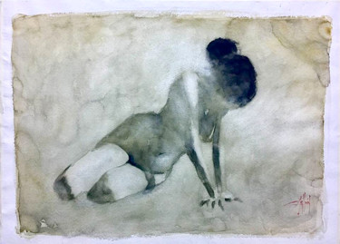 Painting titled "desnudo estudio" by Cesar Ayllón, Original Artwork