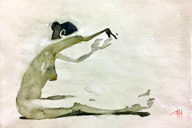 Pintura intitulada "estudio desnudo" por Cesar Ayllón, Obras de arte originais