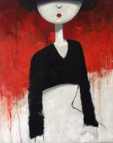 Painting titled "Niña mujer" by Cesar Ayllón, Original Artwork