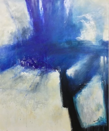Painting titled "azul fraccionado, ó…" by Cesar Ayllón, Original Artwork