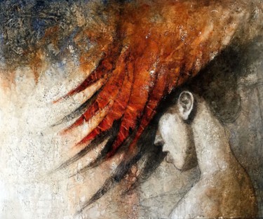 Peinture intitulée "plumaje" par Cesar Ayllón, Œuvre d'art originale