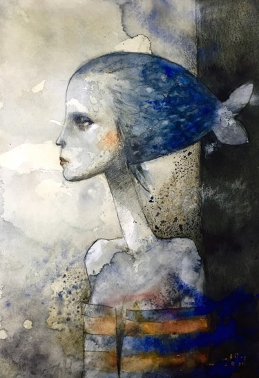 Painting titled "canto de sirena, ac…" by Cesar Ayllón, Original Artwork