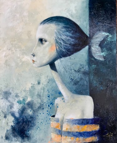 Peinture intitulée "Canto de sirena" par Cesar Ayllón, Œuvre d'art originale, Huile