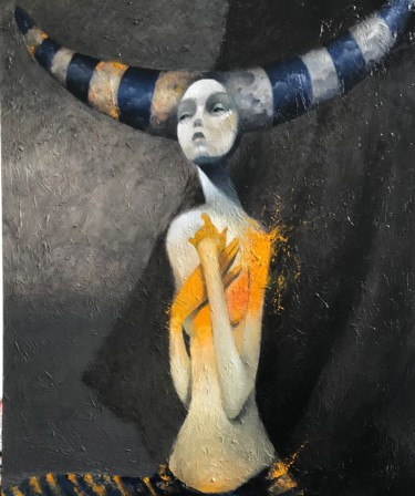 Pintura titulada "Viento de la tarde" por Cesar Ayllón, Obra de arte original, Oleo