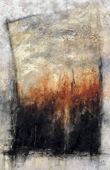 Картина под названием "Reflexión" - Cesar Ayllón, Подлинное произведение искусства, Масло