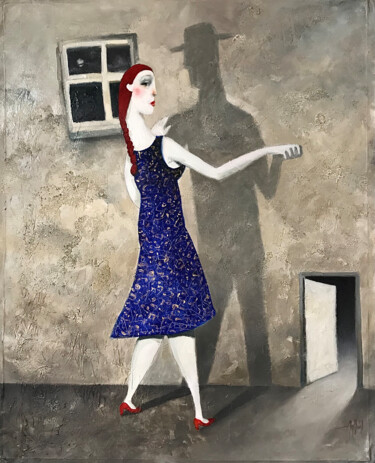 Ζωγραφική με τίτλο "El baile" από Cesar Ayllón, Αυθεντικά έργα τέχνης, Λάδι Τοποθετήθηκε στο Ξύλινο πάνελ