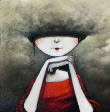 Картина под названием "Nube oriental" - Cesar Ayllón, Подлинное произведение искусства, Масло Установлен на Деревянная рама…