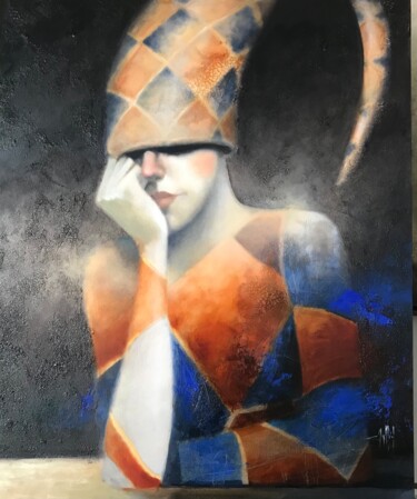 제목이 "En descanso"인 미술작품 Cesar Ayllón로, 원작, 기름 나무 들것 프레임에 장착됨