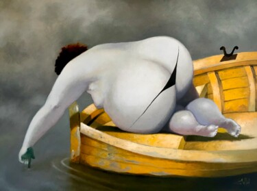 Peinture intitulée "Frio" par Cesar Ayllón, Œuvre d'art originale, Huile
