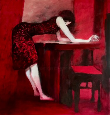 Painting titled "Red" by Cesar Ayllón, Original Artwork, Oil