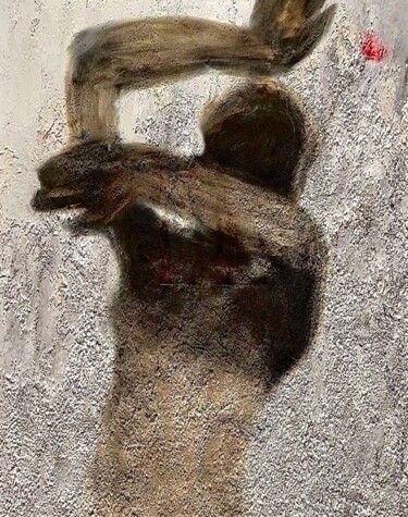 Malerei mit dem Titel "Sepia desnudo" von Cesar Ayllón, Original-Kunstwerk, Öl