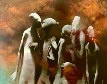 Peinture intitulée "Ancestros" par Cesar Ayllón, Œuvre d'art originale, Huile