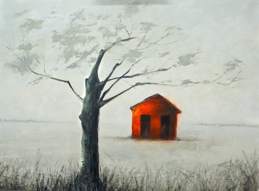 Peinture intitulée "casita roja" par Cesar Ayllón, Œuvre d'art originale