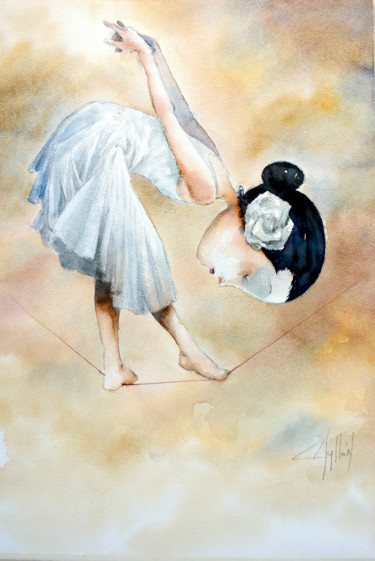 Painting titled "equilibrista" by Cesar Ayllón, Original Artwork