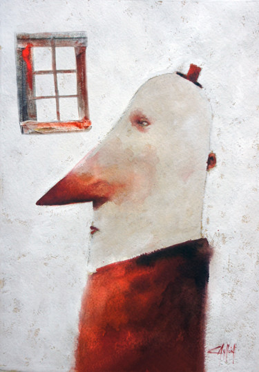 Malerei mit dem Titel "personaje" von Cesar Ayllón, Original-Kunstwerk