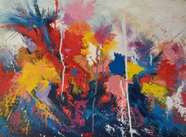Pintura titulada "fiesta de colores" por Lanzelotartista, Obra de arte original, Oleo