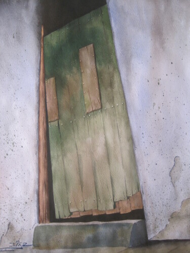Pintura titulada "Puerta centenaria" por César Pardo, Obra de arte original, Acuarela
