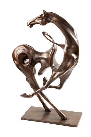 Escultura titulada "Indomabile, Cavallo…" por Cesare Viola, Obra de arte original, Metales