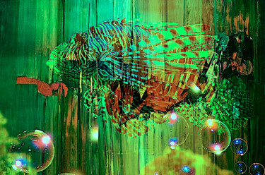 Arte digitale intitolato "Lionfish acquariun…" da Cesare Maestrelli, Opera d'arte originale, Lavoro digitale 2D