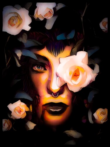 Digital Arts titled "Ma rose" by Cesarius, Original Artwork, Photo Montage