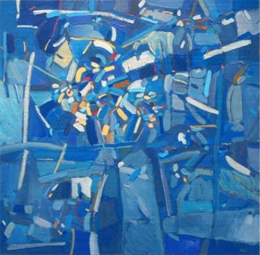 Painting titled "far blue" by Cesar Veloso, Original Artwork