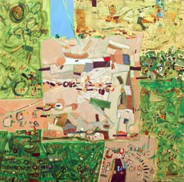 Painting titled "Terraço" by Cesar Veloso, Original Artwork