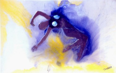 Peinture intitulée "La langoureuse péti…" par Cesco, Œuvre d'art originale, Huile